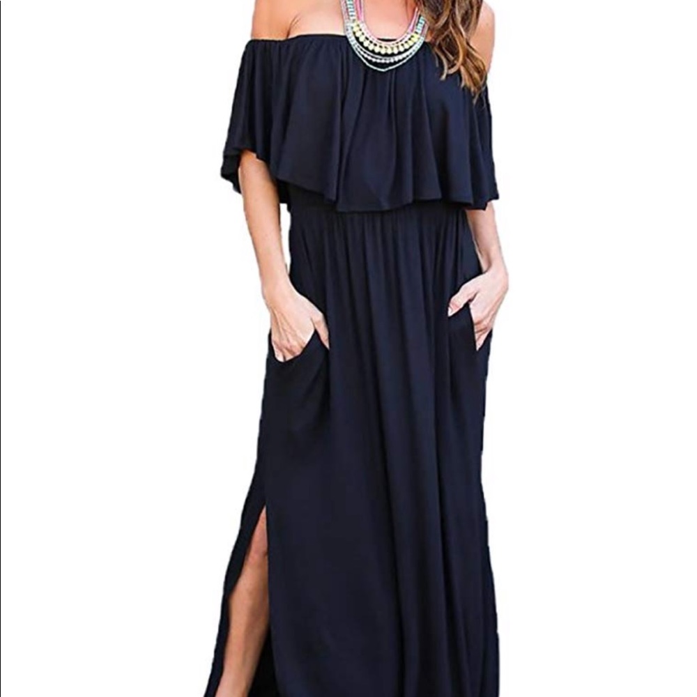 NWT Strapless side slit maxi dress